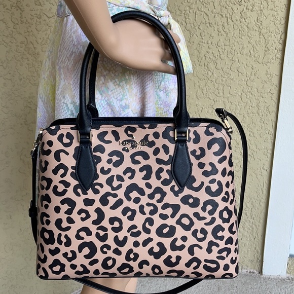 Kate Spade darcy graphic leopard large satchel - Picture 9 of 16